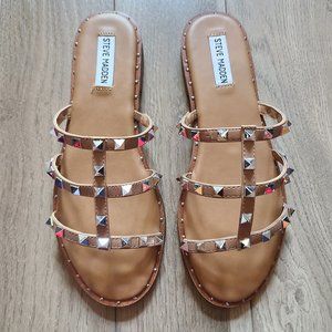 Steve Madden Averill Strappy Studded Gladiator Sandal Tan Size 9.5